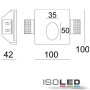 ISO112169 / Gips-Wand-Einbauleuchte, quadratisch, GU4/MR11, kleine Bauform / 9009377025044