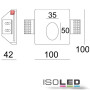 ISO112169 / Gips-Wand-Einbauleuchte, quadratisch, GU4/MR11, kleine Bauform / 9009377025044