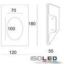 ISO112170 / Gips-Wand-Einbauleuchte, quadratisch,...