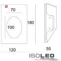 ISO112170 / Gips-Wand-Einbauleuchte, quadratisch,...