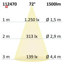 ISO112470 / LED Einbaustrahler, silber, 15W, 72°, rund, neutralweiß, dimmbar / 9009377033421