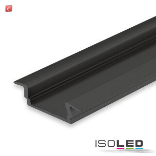ISO113179 / LED Einbauprofil DIVE12 FLAT Aluminium schwarz eloxiert RAL 9005, 200cm / 9009377049323