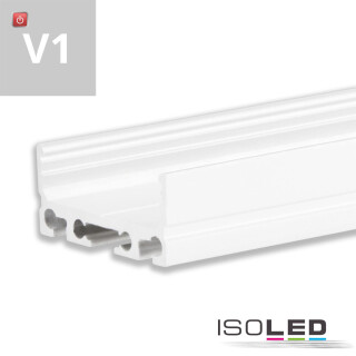 ISO113182 / LED Aufbauprofil SURF24 FLAT V1 Aluminium pulverbeschichtet weiß RAL 9010, 200cm / 9009377049385