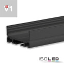 ISO113183 / LED Aufbauprofil SURF24 FLAT V1 Aluminium schwarz RAL 9005, 200cm / 9009377049408