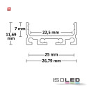 ISO113183 / LED Aufbauprofil SURF24 FLAT V1 Aluminium schwarz RAL 9005, 200cm / 9009377049408