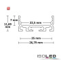 ISO113183 / LED Aufbauprofil SURF24 FLAT V1 Aluminium schwarz RAL 9005, 200cm / 9009377049408