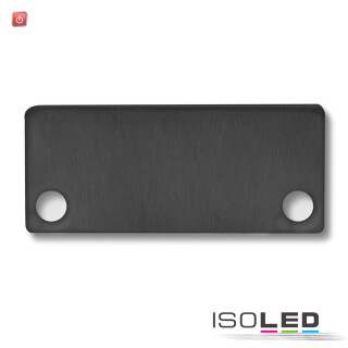 ISO113185 / Endkappe EC43 Alu schwarz RAL 9005 für SURF/DIVE24 FLAT mit COVER10, 2 STK, inkl. Schraube / 9009377049446