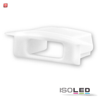 ISO113222 / Endkappe EC26W weiß für Profil  DIVE12 FLAT mit Kabeldurchführung, 1 STK / 9009377050190