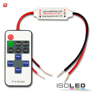 ISO113306 / LED Strip Mini Funk PWM-Dimmer, 1 Kanal, 12-24V DC 3A / 9009377051999