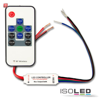 ISO113307 / LED Strip Mini RGB Funk-Fernbedienung, 3 Kanal, 12-24V DC 3x2A / 9009377052002