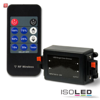ISO113309 / LED Strip Funk PWM-Dimmer, 1 Kanal, 12-24V DC 8A, Nachlaufsteuerung / 9009377052026
