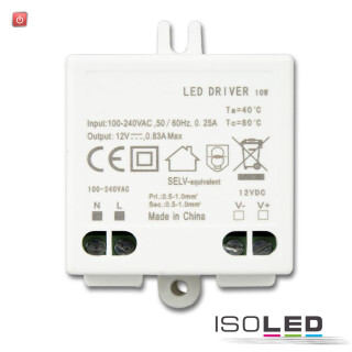 ISO113421 / LED Trafo 12V/DC, 0-10W, SELV / 9009377054013