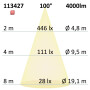 ISO113427 / LED Office Hängeleuchte Up+Down, 20+20W, 30x120cm, weiß, UGR<19, 4000K, dimmbar / 9009377054129
