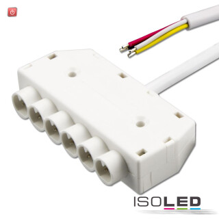 ISO113548 / Mini-Plug RGB 6-fach Verteiler female, 1m, 4-polig, IP54, weiß, max. 48V / 9009377056819
