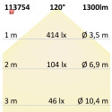 ISO113754 / LED Downlight Flex 15W, prismatisch, 120°, Lochausschnitt 50-160mm, warmweiß / 9009377063145