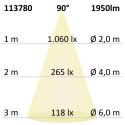 ISO113780 / LED Downlight Prism 18W, UGR<19, IP54, warmweiß, dimmbar / 9009377063572