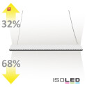 ISO113856 / LED Hängeleuchte Raster Up+Down, 15+32W, 8,5x128cm, weiß, UGR<6, 4000K, 1-10V dimmbar / 9009377065545