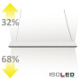 ISO113856 / LED Hängeleuchte Raster Up+Down, 15+32W, 8,5x128cm, weiß, UGR<6, 4000K, 1-10V dimmbar / 9009377065545