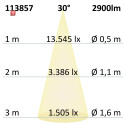 ISO113857 / LED Hängeleuchte Raster Up+Down, 15+32W, 8,5x128cm, schwarz, UGR<6, 3000K, dimmbar / 9009377065262