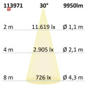 ISO113971 / FastFix LED Linearleuchte S, IP40, 1,5m, 25-75W, 3000K, 30°, 1-10V dimmbar / 9009377067471