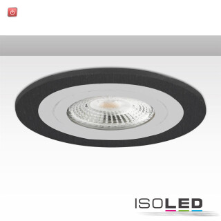 ISO114008 / Einbaurahmen Kombi für GU10/MR16, schwarz + Alu weiß / 9009377068683