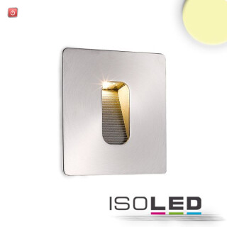 ISO112212 / LED Wandeinbauleuchte eckig, IP65, 1x3W CREE, Edelstahl, warmweiss / 9009377025792