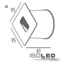 ISO112212 / LED Wandeinbauleuchte eckig, IP65, 1x3W CREE, Edelstahl, warmweiss / 9009377025792