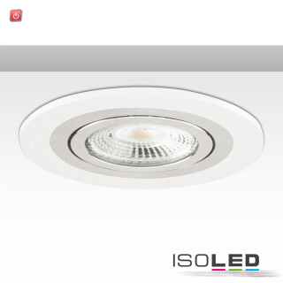 ISO114014 / Einbaurahmen Kombi für GU10/MR16, weiß + Alu gebürstet / 9009377068805