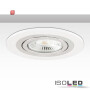 ISO114014 / Einbaurahmen Kombi für GU10/MR16, weiß + Alu gebürstet / 9009377068805
