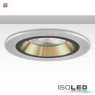 ISO114015 / Einbaurahmen Kombi für GU10/MR16, Alu gebürstet + schwarz-gold / 9009377068829