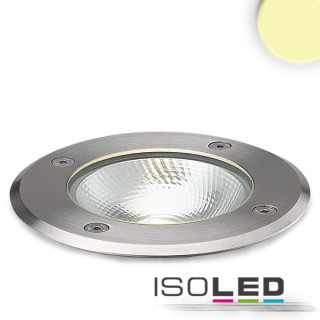 ISO112213 / LED Bodeneinbaustrahler, rund Edelstahl, IP67, 6W COB, 90°, warmweiss / 9009377025815