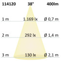 ISO114120 / LED Spot GU10, 5W, 38°, 3000K, externe Anschlussbox, dimmbar / 9009377072352