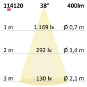 ISO114120 / LED Spot GU10, 5W, 38°, 3000K, externe Anschlussbox, dimmbar / 9009377072352