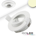 ISO114147 / LED Einbaustrahler asymmetrisch COB, weiß, 8W, 50°, IP44, rund, warmweiß, dimmbar / 9009377072925