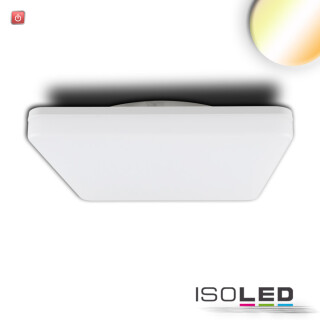 ISO114151 / LED Decken/Wandleuchte mit HF-Sensor 24W, quadratisch, IP54, ColorSwitch 3000K|4000K, weiß / 9009377073014