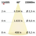 ISO114205 / LED Hallenleuchte Linear SK 150W, IK10, IP65, neutralweiß, 60°, 1-10V dimmbar / 9009377073953