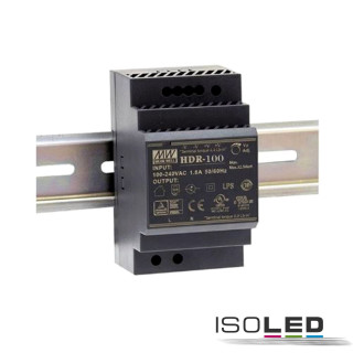 ISO114351 / LED Hutschienen-Trafo MW HDR-100-12, 12~13.8V/DC, 0-100W / 9009377076640
