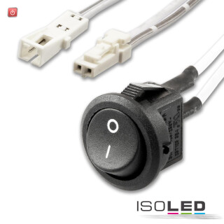 ISO114500 / MiniAMP Einbauschalter Ein/Aus, female-Buchse und male-Stecker, 30cm+200cm, 2-polig, weiß, max. 5A / 9009377080531