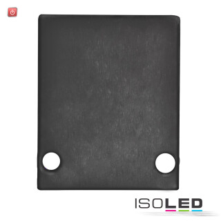 ISO114827 / Endkappe EC89B Aluminium schwarz RAL 9005 für Profil HIDE SINGLE inkl. Schrauben / 9009377089336