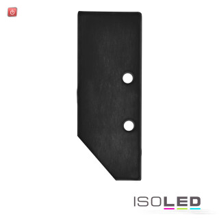 ISO114836 / Endkappe EC92 Aluminium schwarz RAL 9005 für Profil HIDE ASYNC inkl. Schrauben / 9009377089152