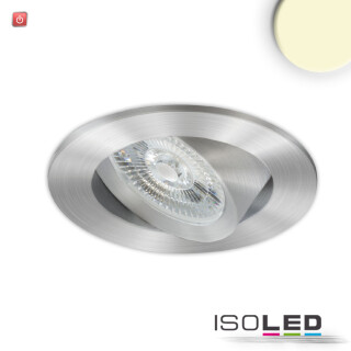 ISO114926 / LED Einbauleuchte Slim68 MiniAMP Alu gebürstet, rund 8W, 24V DC, warmweiß, dimmbar / 9009377093500