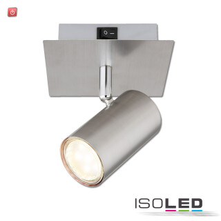 ISO114998 / Wandleuchte nickel matt, mit Schalter, 1xGU10 Fassung, exkl. Leuchtmittel / 9009377098581
