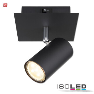 ISO114999 / Wandleuchte schwarz, mit Schalter, 1xGU10 Fassung, exkl. Leuchtmittel / 9009377098598