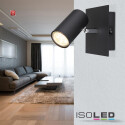 ISO114999 / Wandleuchte schwarz, mit Schalter, 1xGU10 Fassung, exkl. Leuchtmittel / 9009377098598