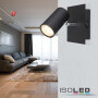 ISO114999 / Wandleuchte schwarz, mit Schalter, 1xGU10 Fassung, exkl. Leuchtmittel / 9009377098598