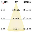 ISO115131 / 3-PH Schienen-Strahler, 35W, 38°, schwarz matt, 4000K, CRI90 / 9009377096365