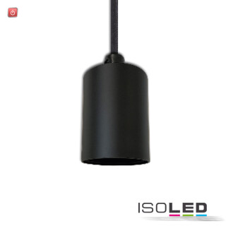 ISO115195 / E27 Fassung schwarz mit schwarzem Kabel 160cm / 9009377097409