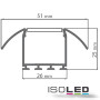 ISO112263 / Halb-Einbauprofil "Wing" Flansch gebogen, eloxiert L: 2000mm / 9009377027420