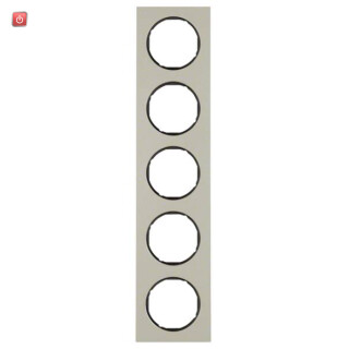 BER10152204 / Rahmen 5fach R.3 Edelstahl/schwarz / EAN 4011334393382