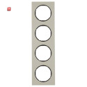 BER10142204 / Rahmen 4fach R.3 Edelstahl/schwarz / EAN...